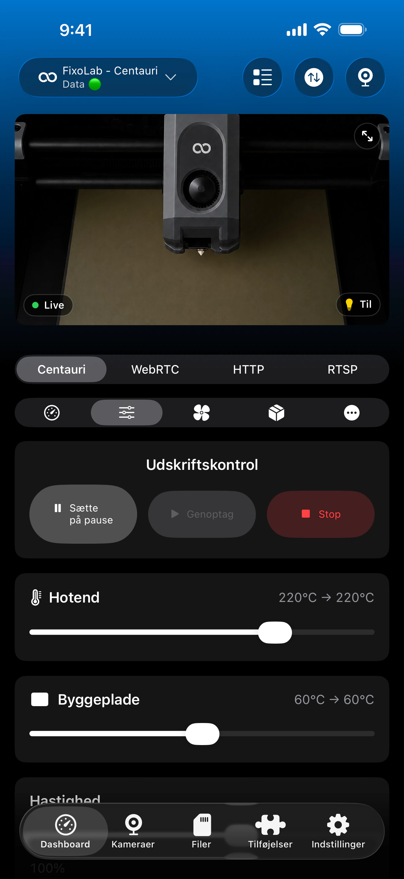 Elegoo udskriftsstyring i Printer Tools