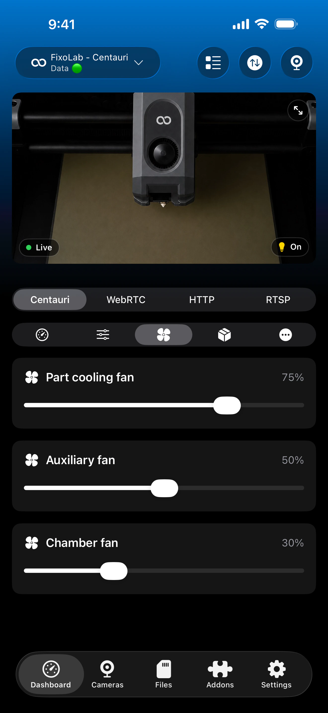 Elegoo fan controls in Printer Tools