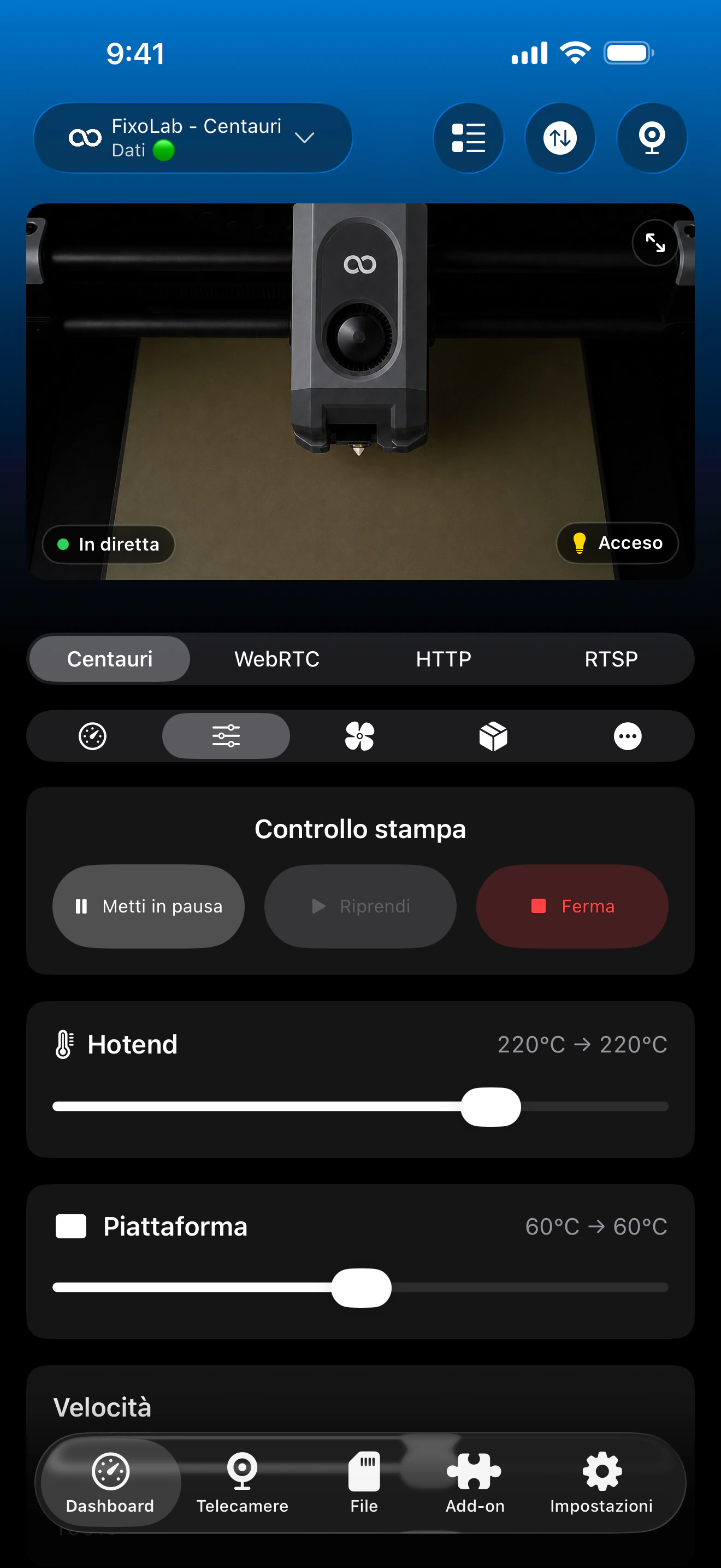 Controllo di stampa Elegoo in Printer Tools