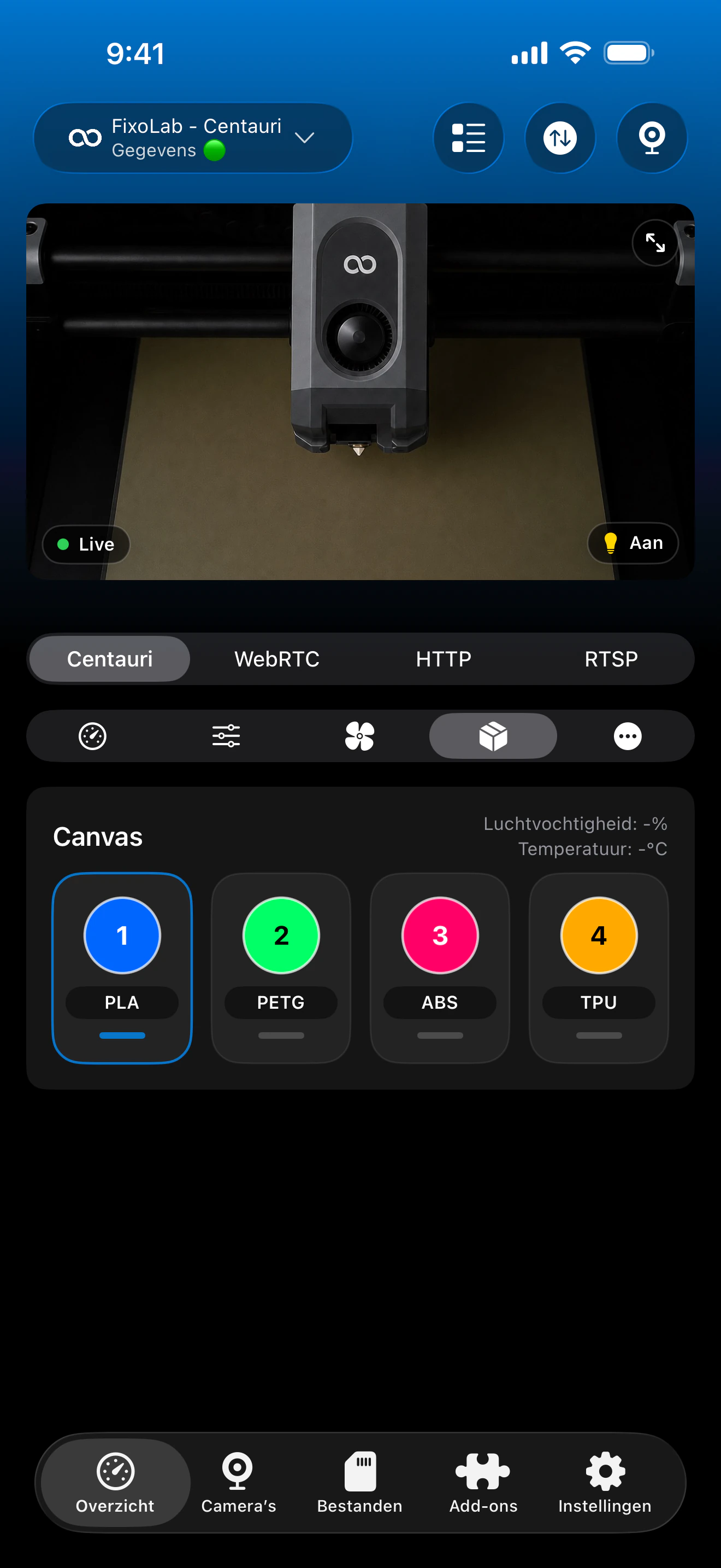 Elegoo Canvas AI-status in Printer Tools