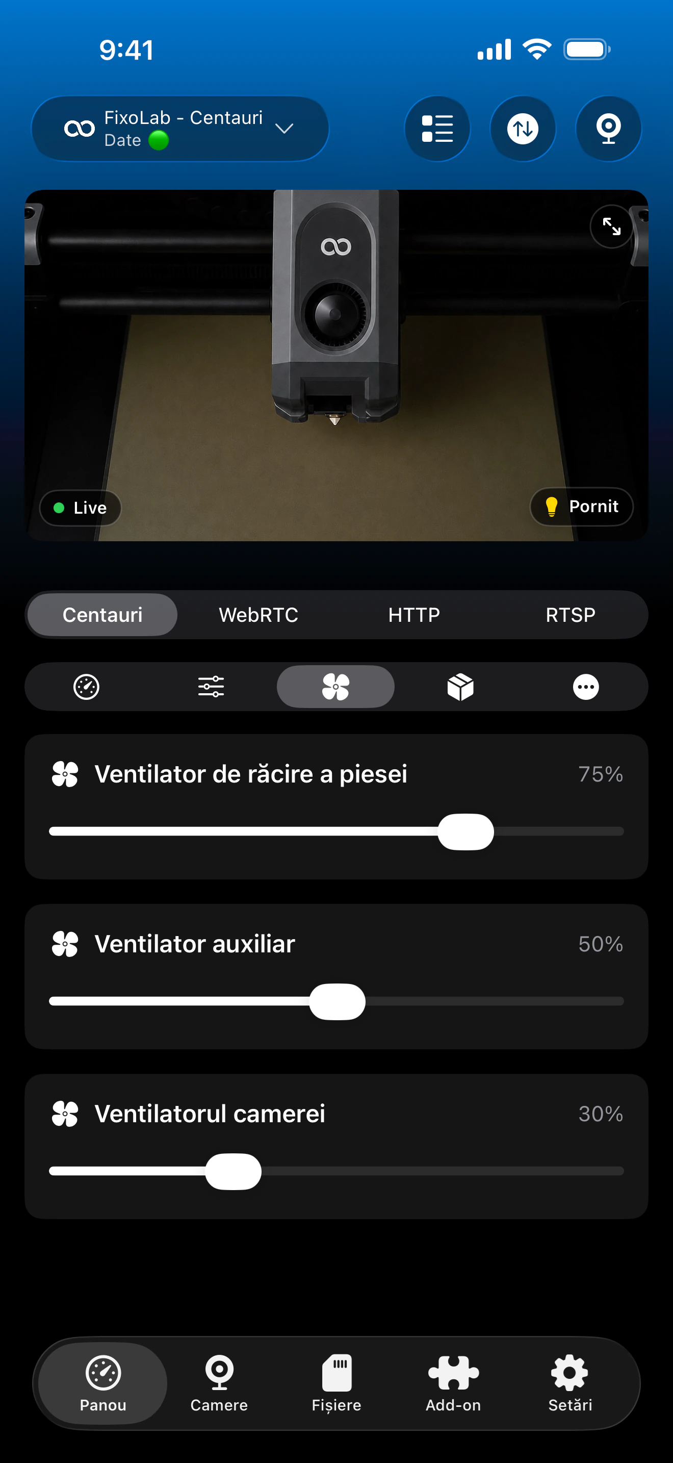 Control ventilatoare Elegoo în Printer Tools