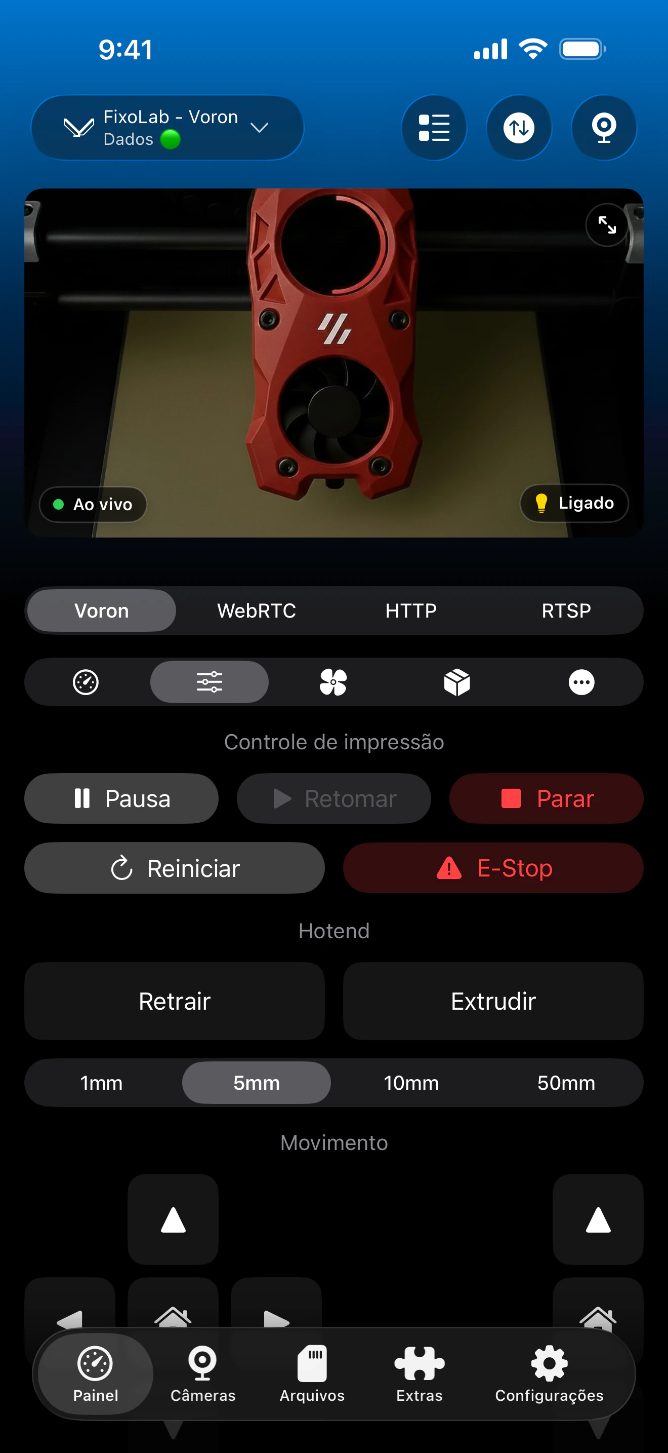 Controle de impressão Klipper no Printer Tools