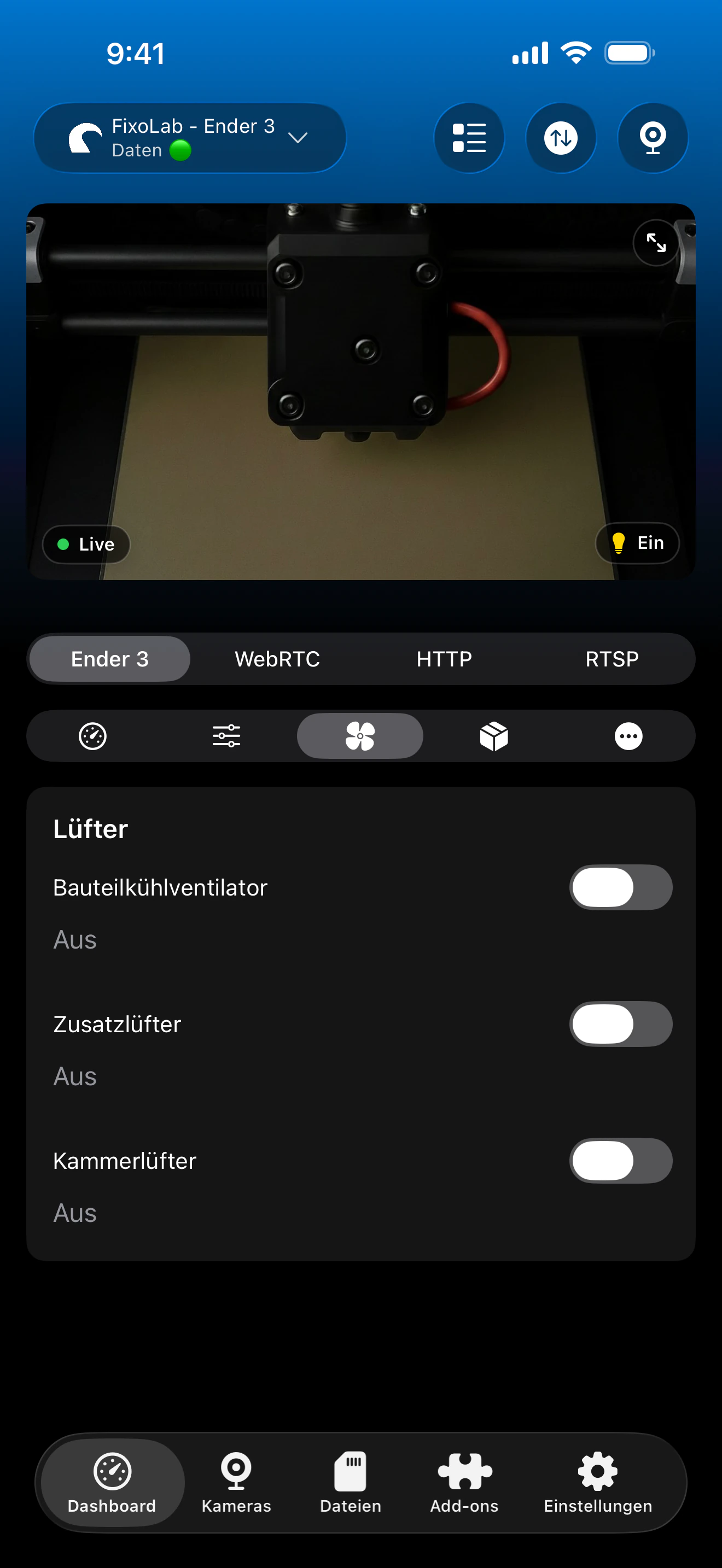 OctoPrint-Lüftersteuerung in Printer Tools