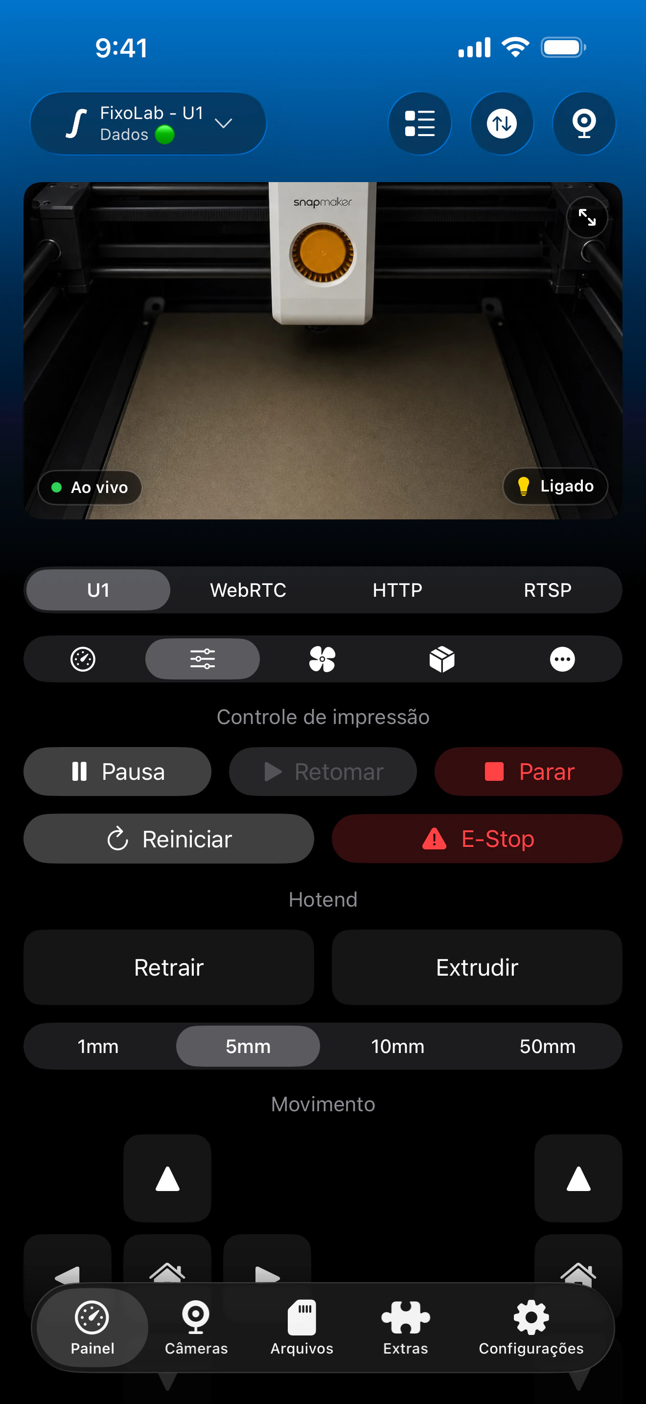 Controle de impressão Snapmaker U1 no Printer Tools