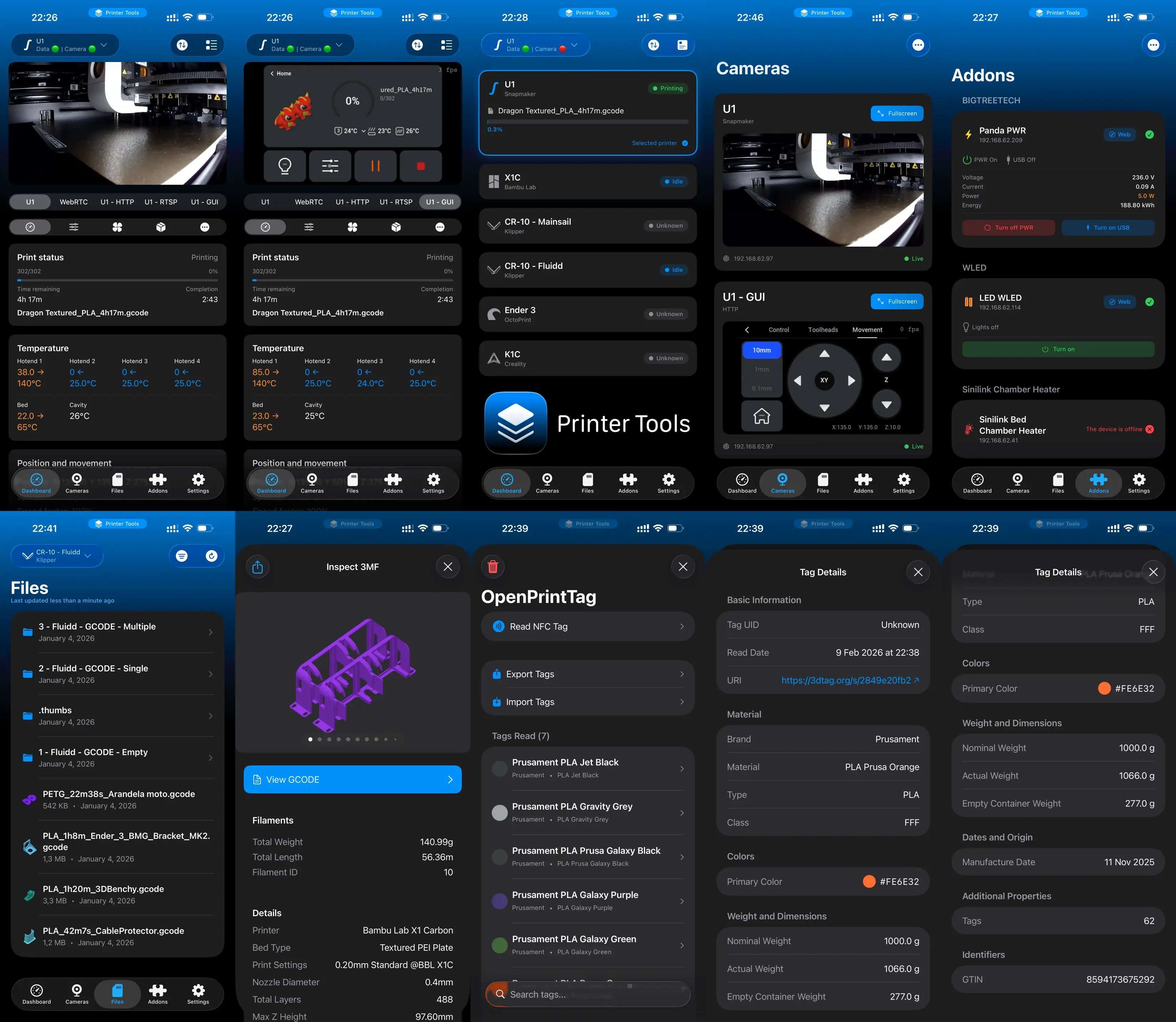 Printer Tools App Versión 1.4: Soporte para Snapmaker U1, OpenPrintTag y Mejoras de Rendimiento