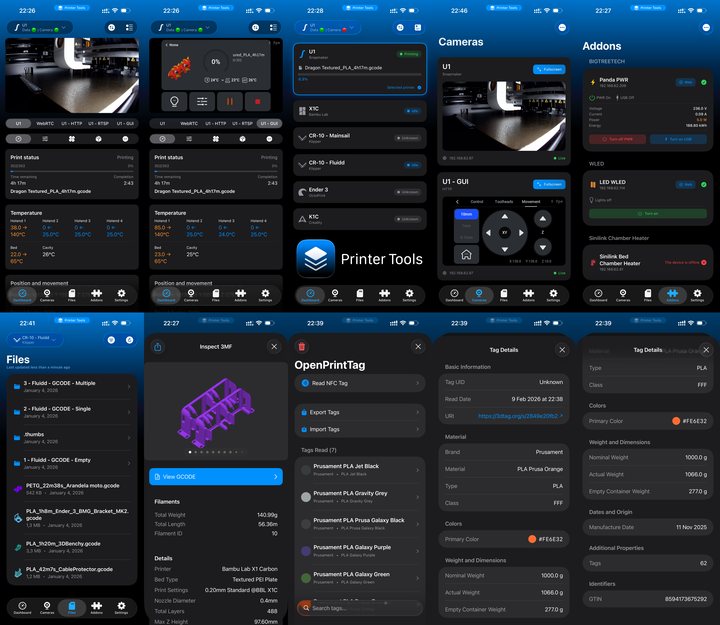 Printer Tools 1.4 añade compatibilidad con Snapmaker U1 y OpenPrintTag