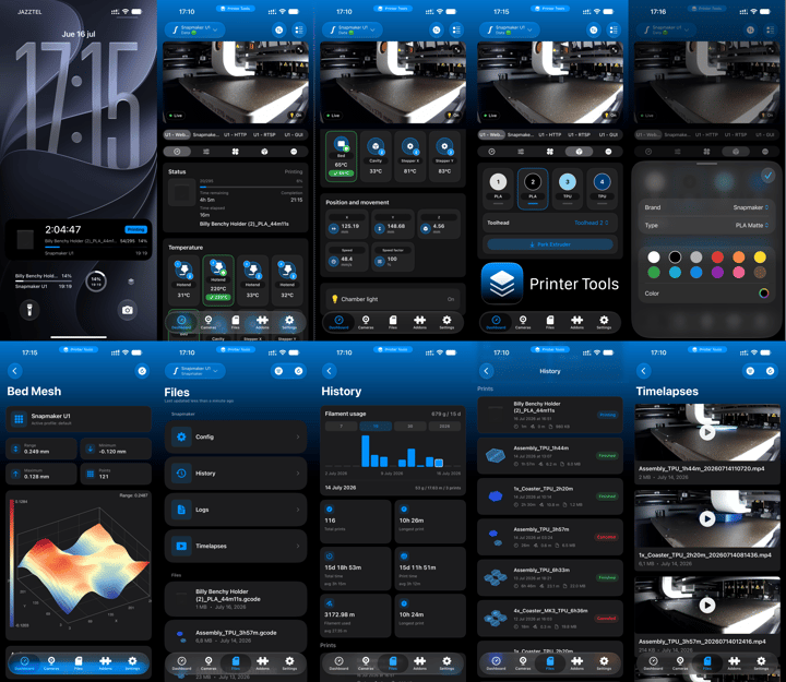 Printer Tools 2.8 añade controles para Snapmaker U1 y timelapses