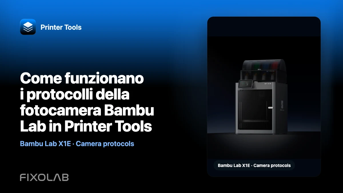 Come funzionano i protocolli della fotocamera Bambu Lab in Printer Tools