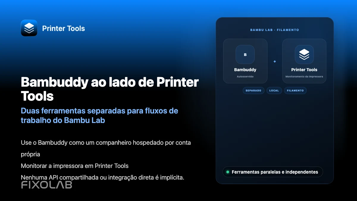 Usar o Bambuddy junto com o Printer Tools para gerir filamento Bambu Lab Usar o Bambuddy junto com o Printer Tools para gerir filamento Bambu Lab