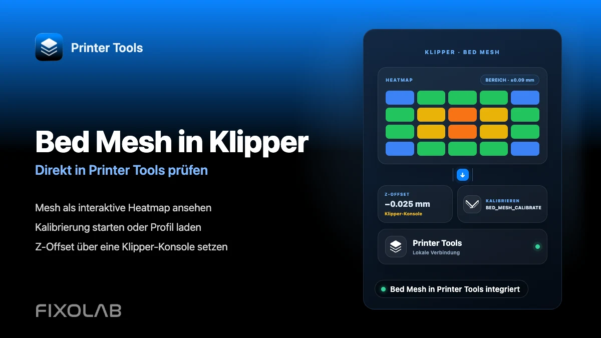 Bed Mesh und Z-Offset in Klipper einrichten und vom Smartphone aus prüfen