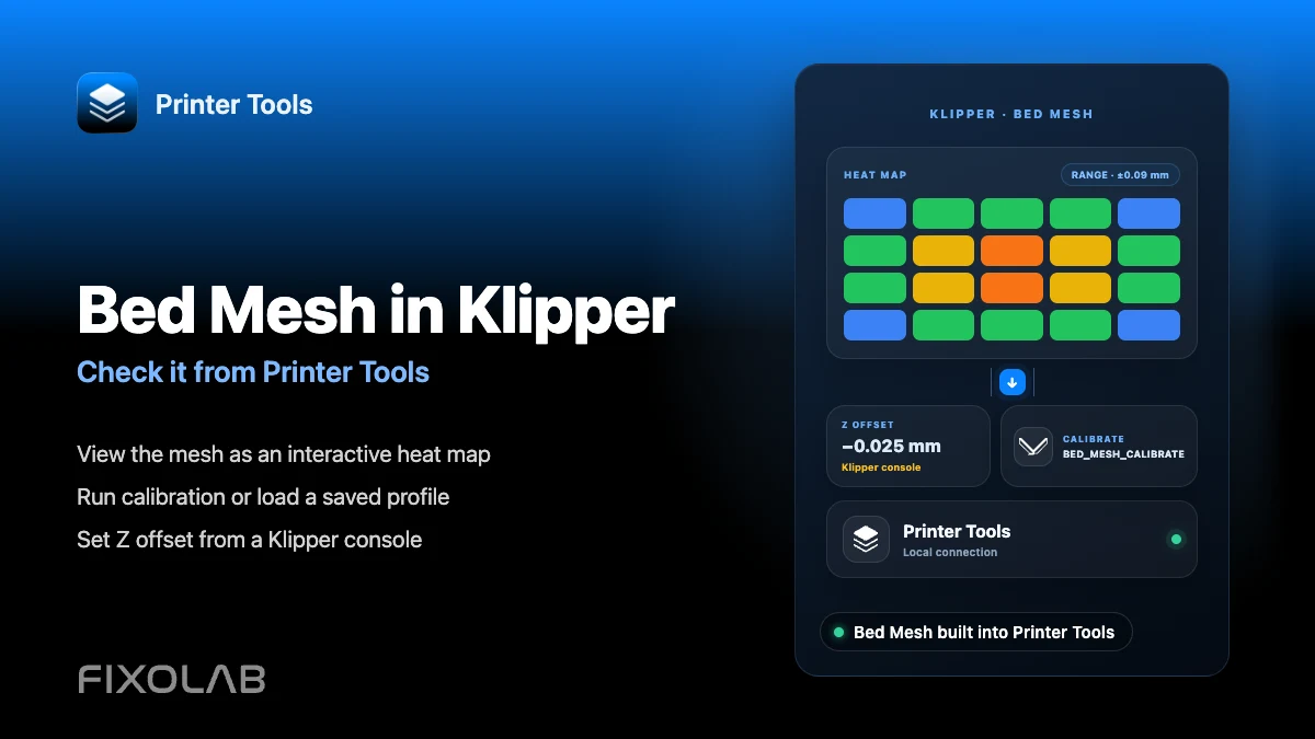 How to configure Bed Mesh and Z offset in Klipper and check them from your phone