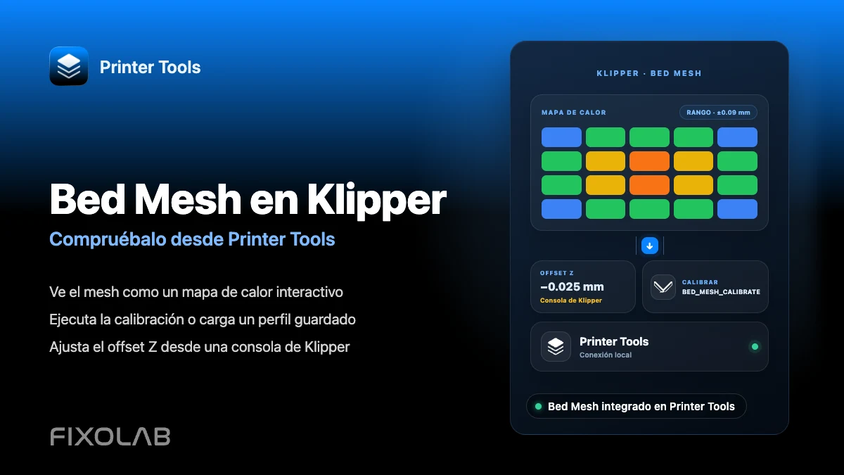 Cómo configurar Bed Mesh y offset Z en Klipper y consultarlos desde tu móvil