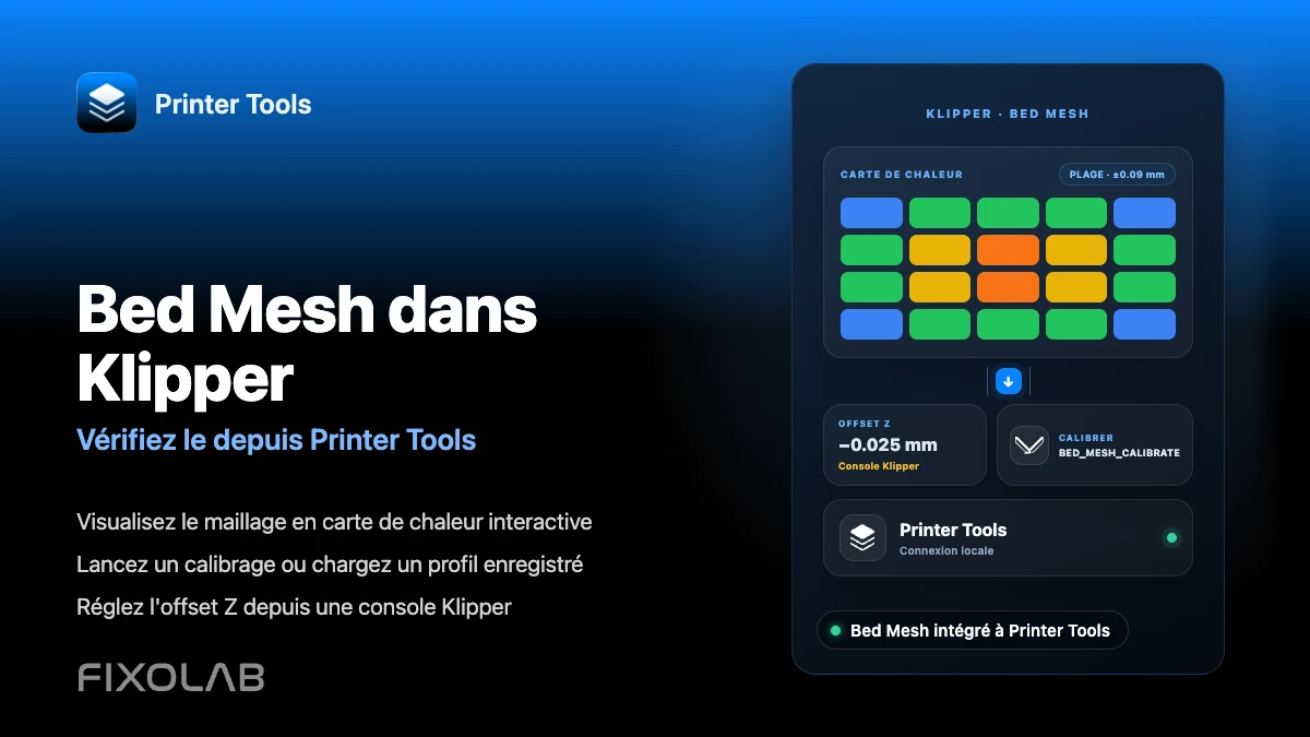 Comment configurer le Bed Mesh et l'offset Z dans Klipper et les consulter depuis votre téléphone Comment configurer le Bed Mesh et l'offset Z dans Klipper et les consulter depuis votre téléphone