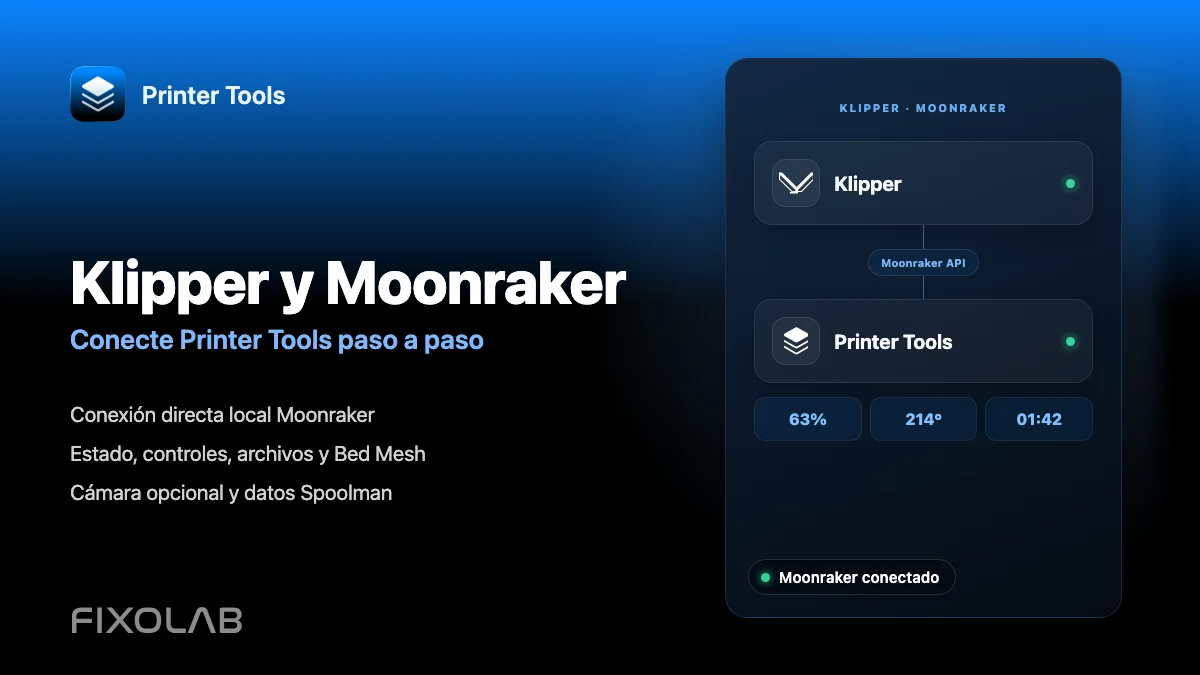 Cómo conectar Klipper y Moonraker a Printer Tools paso a paso