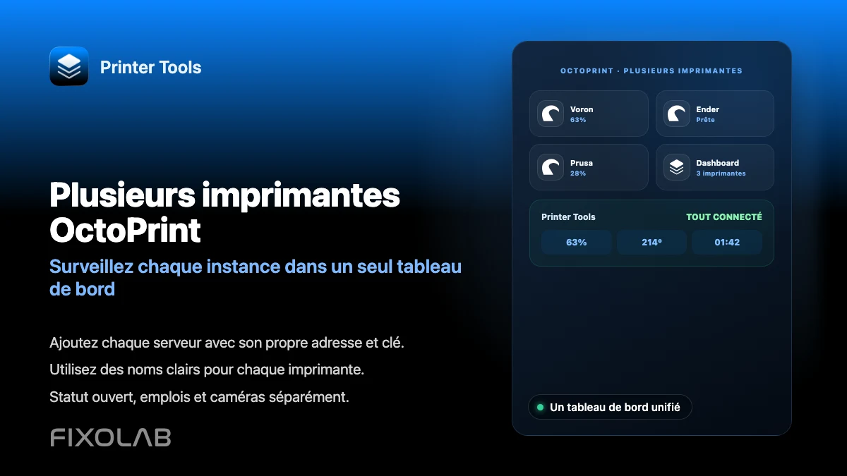 Connecter et surveiller plusieurs imprimantes OctoPrint dans Printer Tools