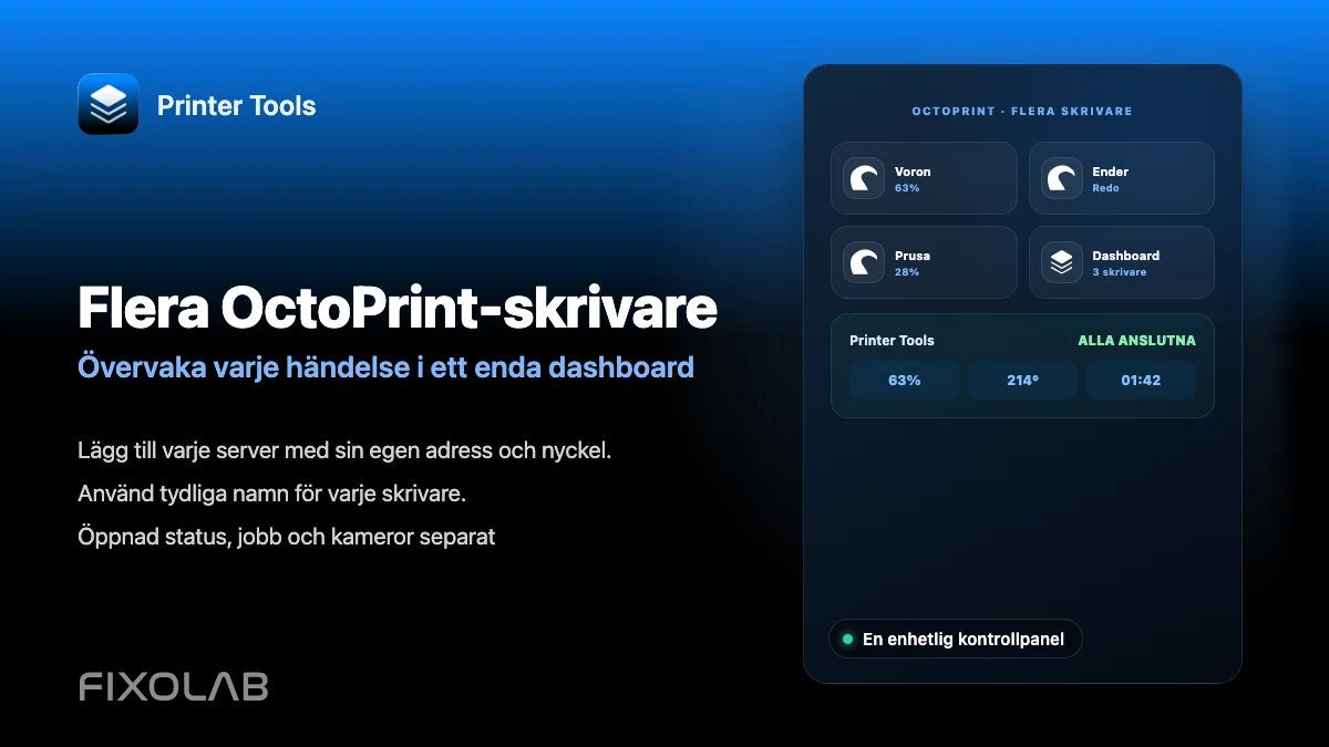 Så ansluter och övervakar du flera OctoPrint-skrivare i Printer Tools