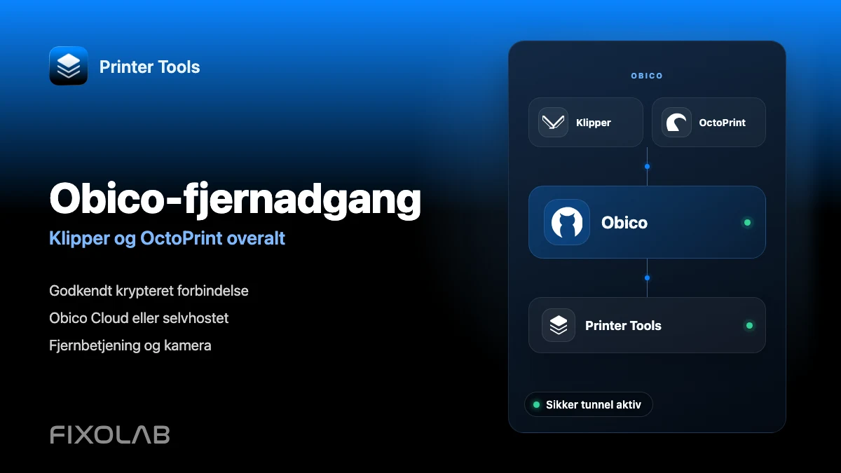 Sådan forbinder du Obico til Printer Tools for fjernadgang til Klipper og OctoPrint Sådan forbinder du Obico til Printer Tools for fjernadgang til Klipper og OctoPrint