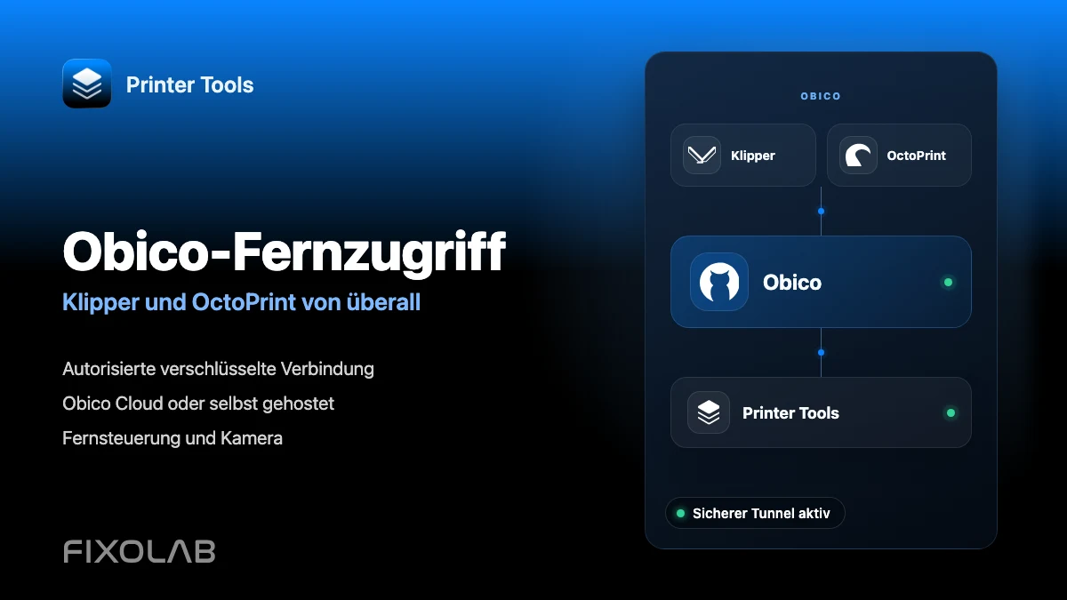 So verbinden Sie Obico mit Printer Tools für den Remote-Zugriff auf Klipper und OctoPrint