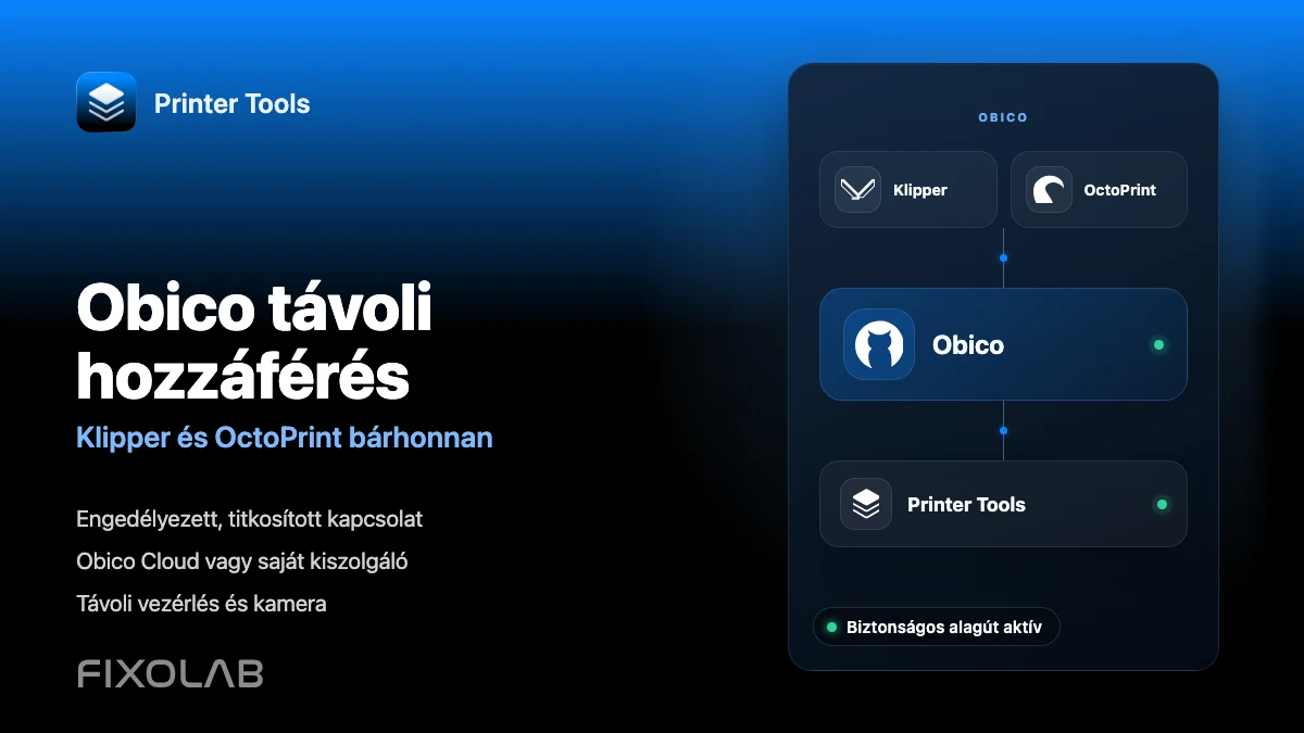 A Obico csatlakoztatása a Printer Tools-hez a Klipper és OctoPrint távoli eléréséhez