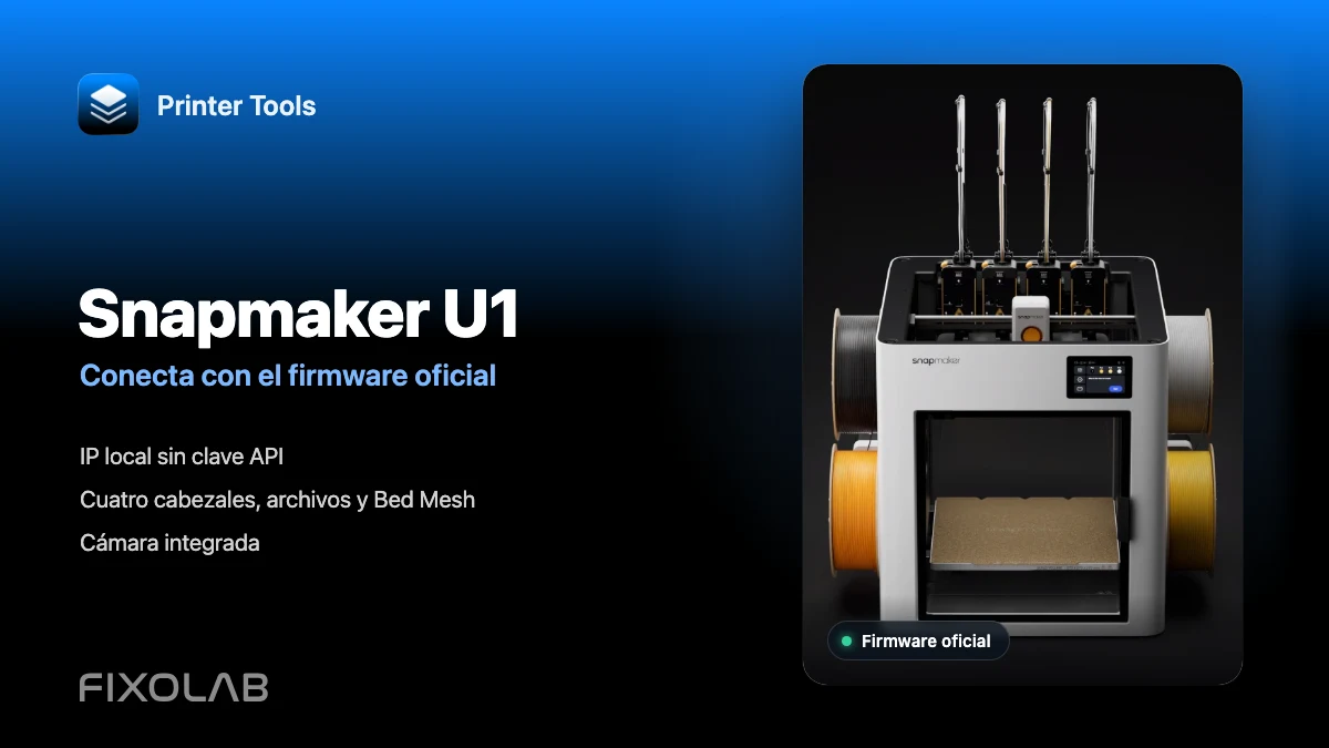 Cómo conectar Snapmaker U1 a Printer Tools con el firmware oficial