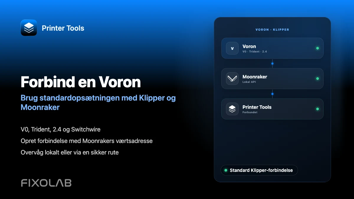Sådan forbinder du en Voron-printer til Printer Tools gennem Klipper