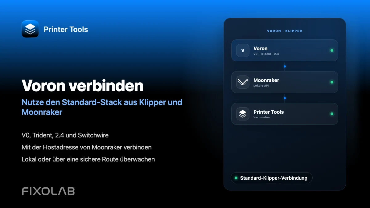 Wie du einen Voron-Drucker über Klipper mit Printer Tools verbindest Wie du einen Voron-Drucker über Klipper mit Printer Tools verbindest
