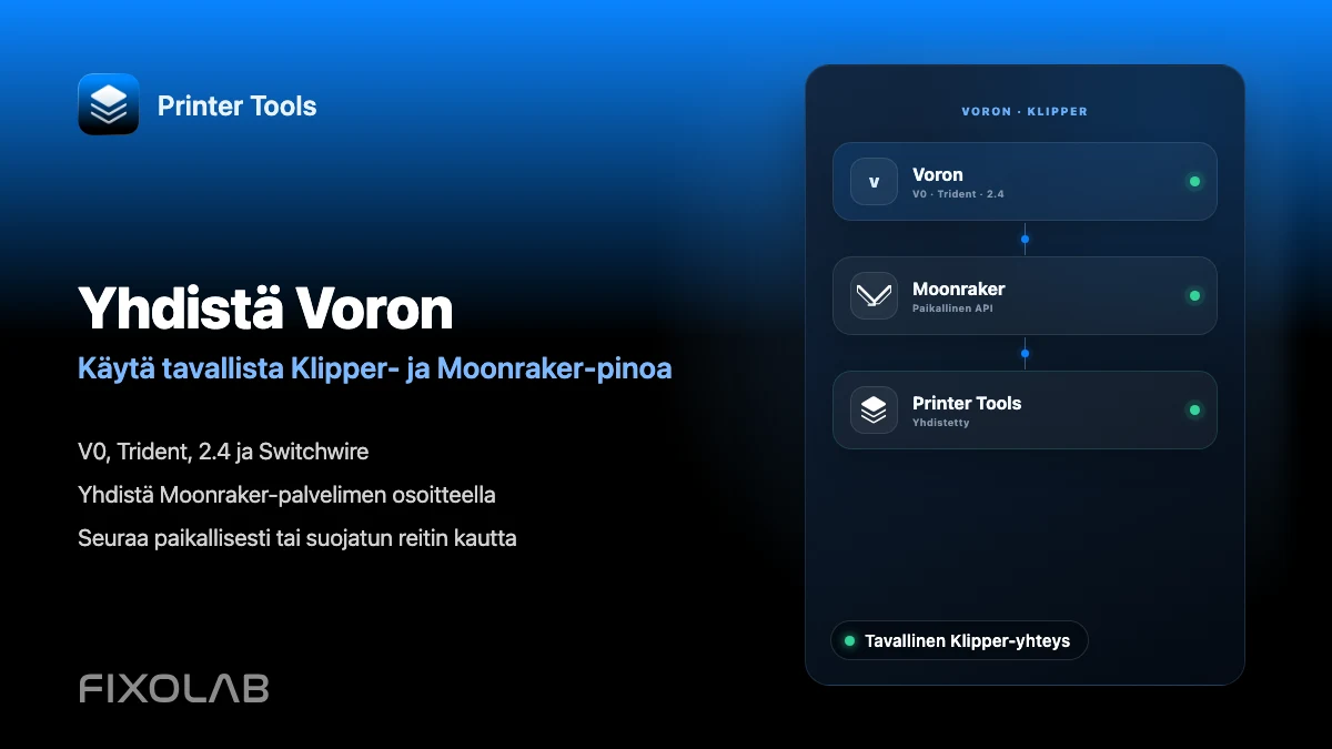 Miten yhdistää Voron-tulostin Printer Toolsiin Klipperin kautta Miten yhdistää Voron-tulostin Printer Toolsiin Klipperin kautta