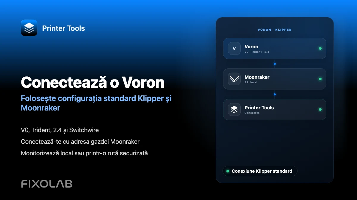Cum conectezi o imprimantă Voron la Printer Tools prin Klipper Cum conectezi o imprimantă Voron la Printer Tools prin Klipper