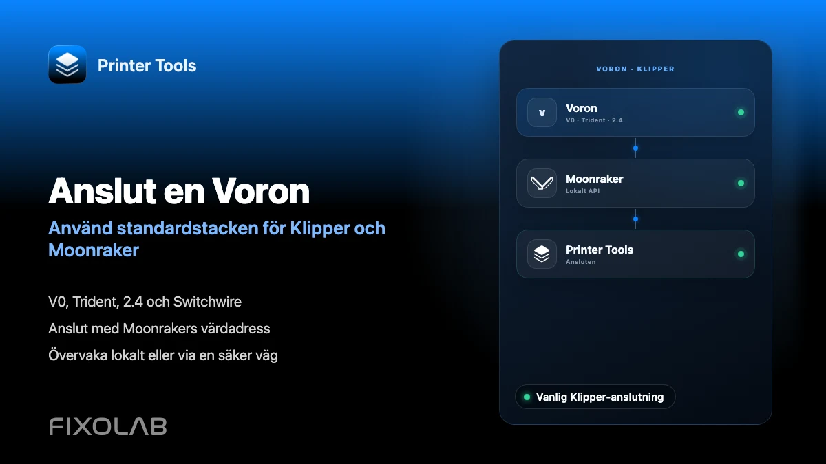 Så ansluter du en Voron-skrivare till Printer Tools via Klipper