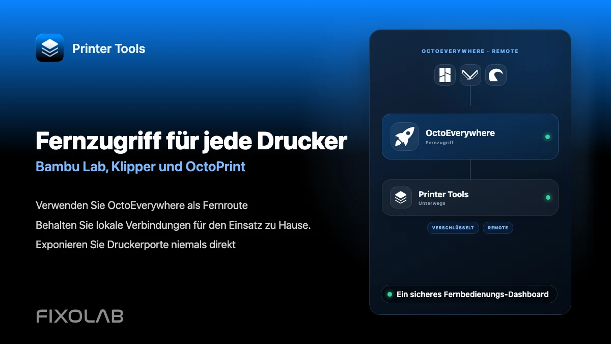 Bambu Lab, Klipper und OctoPrint von unterwegs mit OctoEverywhere steuern
