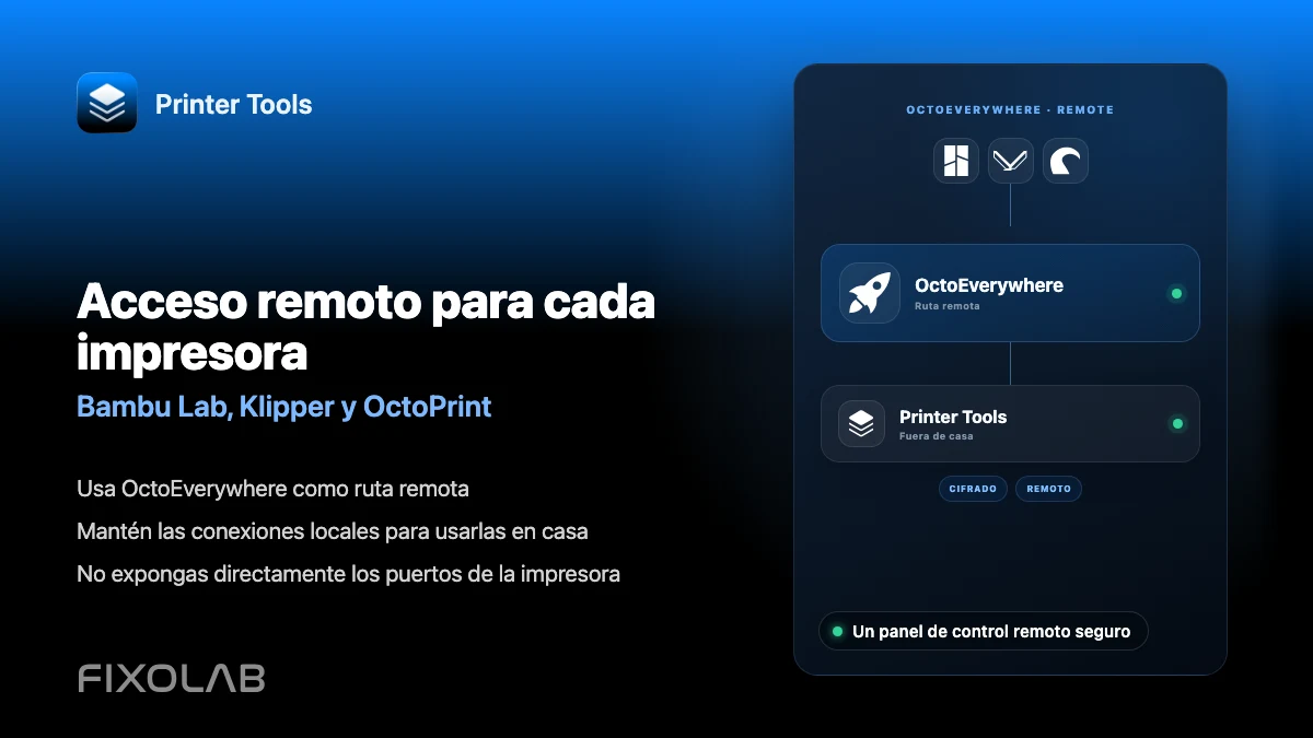 Cómo controlar Bambu Lab, Klipper y OctoPrint fuera de casa con OctoEverywhere
