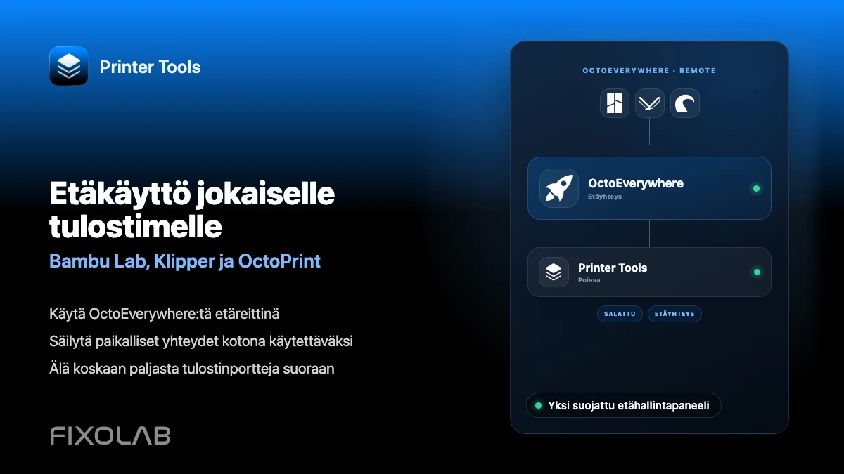 Kuinka ohjata Bambu Lab-, Klipper- ja OctoPrint-tulostimia kotoa poissa ollessa OctoEverywherella