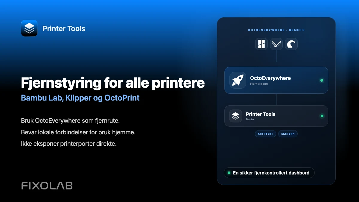 Slik styrer du Bambu Lab, Klipper og OctoPrint hjemmefra med OctoEverywhere