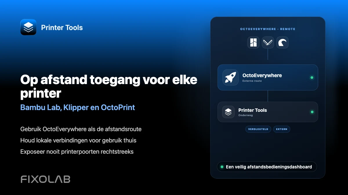 Bambu Lab, Klipper en OctoPrint van onderweg bedienen met OctoEverywhere