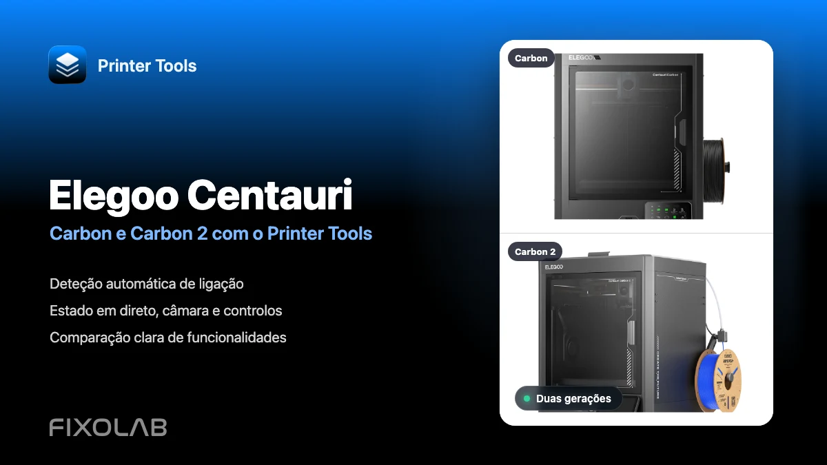 Como usar a Elegoo Centauri Carbon e a Centauri Carbon 2 com o Printer Tools