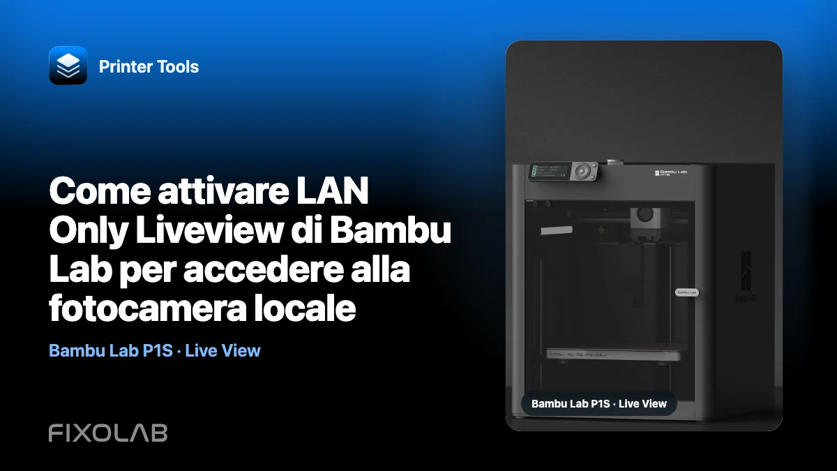 Come attivare LAN Only Liveview di Bambu Lab per accedere alla fotocamera locale Come attivare LAN Only Liveview di Bambu Lab per accedere alla fotocamera locale