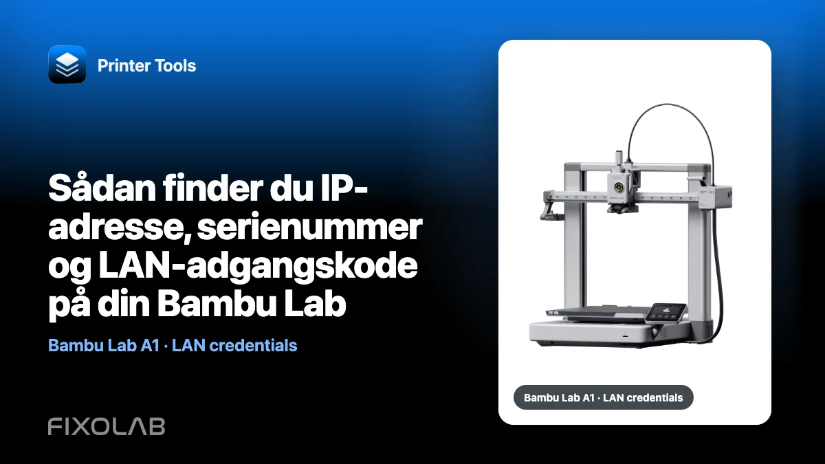 Sådan finder du IP-adresse, serienummer og LAN-adgangskode på din Bambu Lab Sådan finder du IP-adresse, serienummer og LAN-adgangskode på din Bambu Lab