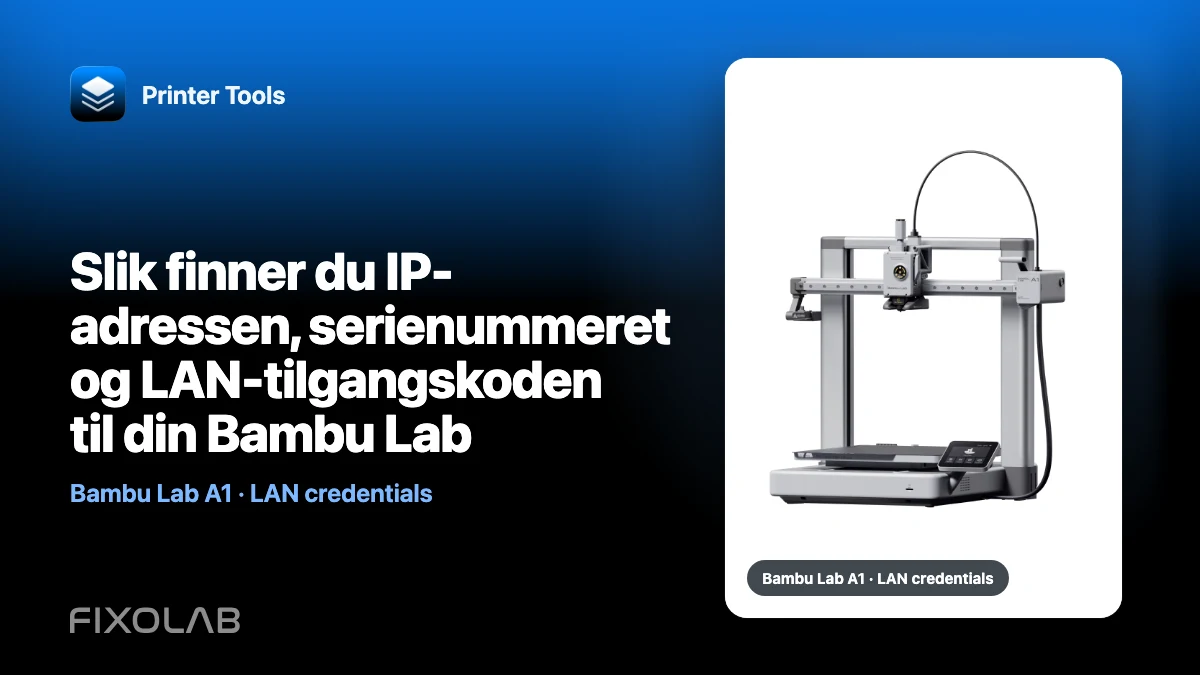 Slik finner du IP-adressen, serienummeret og LAN-tilgangskoden til din Bambu Lab Slik finner du IP-adressen, serienummeret og LAN-tilgangskoden til din Bambu Lab