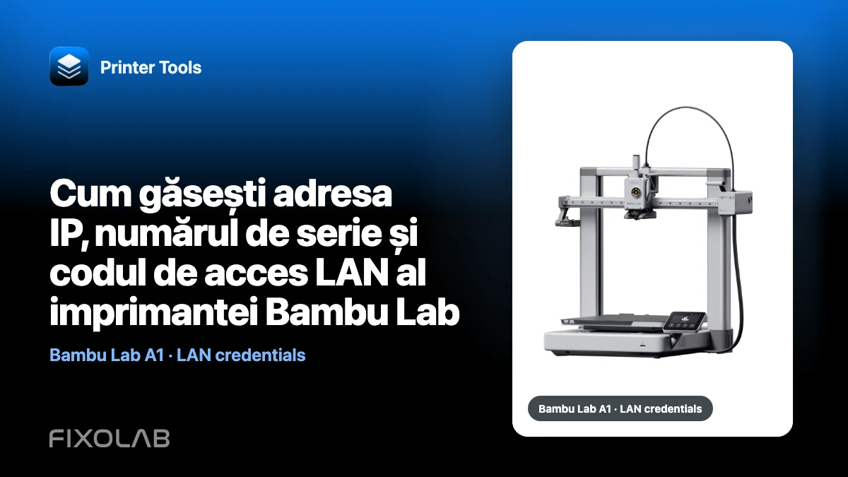 Cum găsești adresa IP, numărul de serie și codul de acces LAN al imprimantei Bambu Lab Cum găsești adresa IP, numărul de serie și codul de acces LAN al imprimantei Bambu Lab