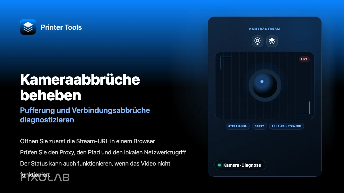 Kameraabbrüche beheben (Pufferung und Verbindungsabbrüche diagnostizieren) Kameraabbrüche beheben (Pufferung und Verbindungsabbrüche diagnostizieren)