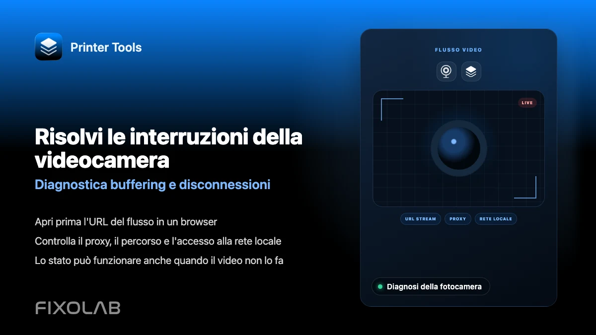 Risolvi le interruzioni della videocamera (Diagnostica buffering e disconnessioni) Risolvi le interruzioni della videocamera (Diagnostica buffering e disconnessioni)