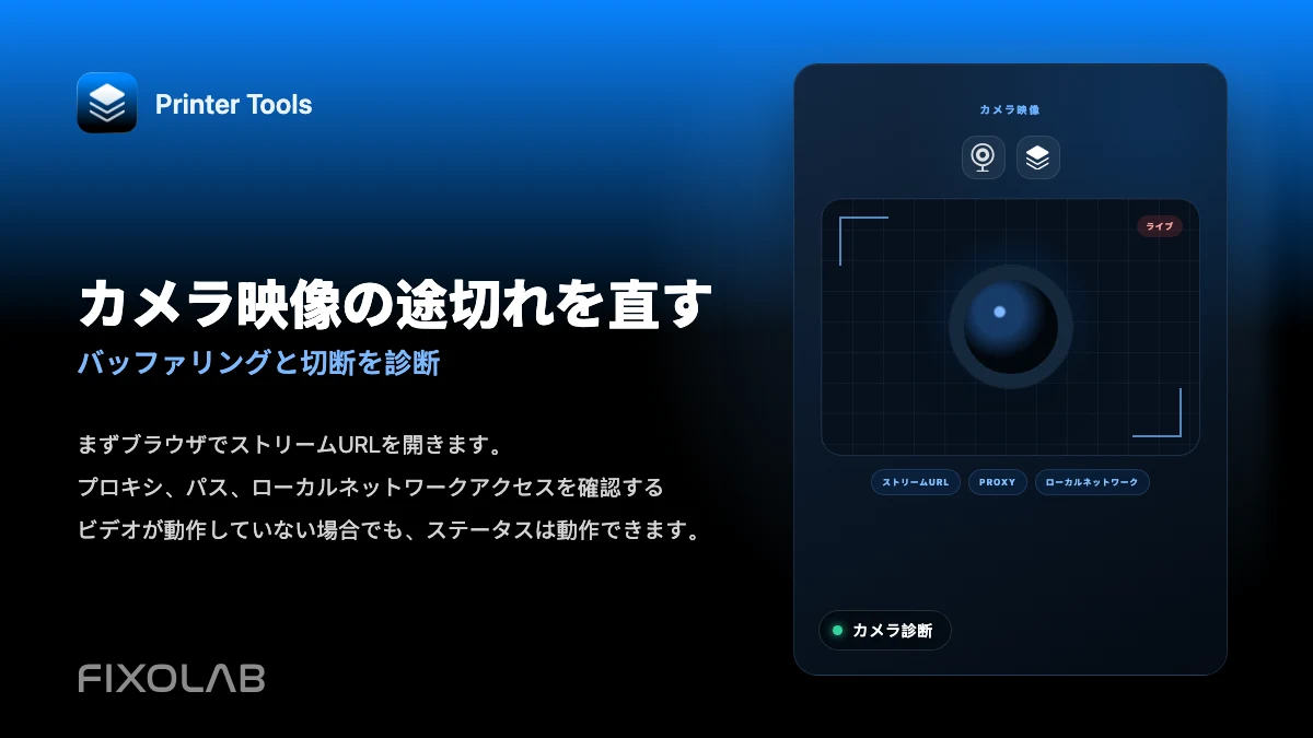 カメラ映像の途切れを直す (バッファリングと切断を診断) カメラ映像の途切れを直す (バッファリングと切断を診断)