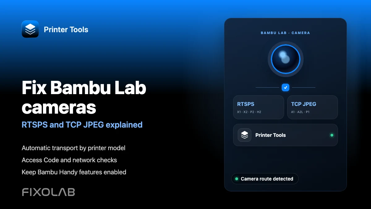 How to fix Bambu Lab camera problems with RTSPS and TCP JPEG How to fix Bambu Lab camera problems with RTSPS and TCP JPEG