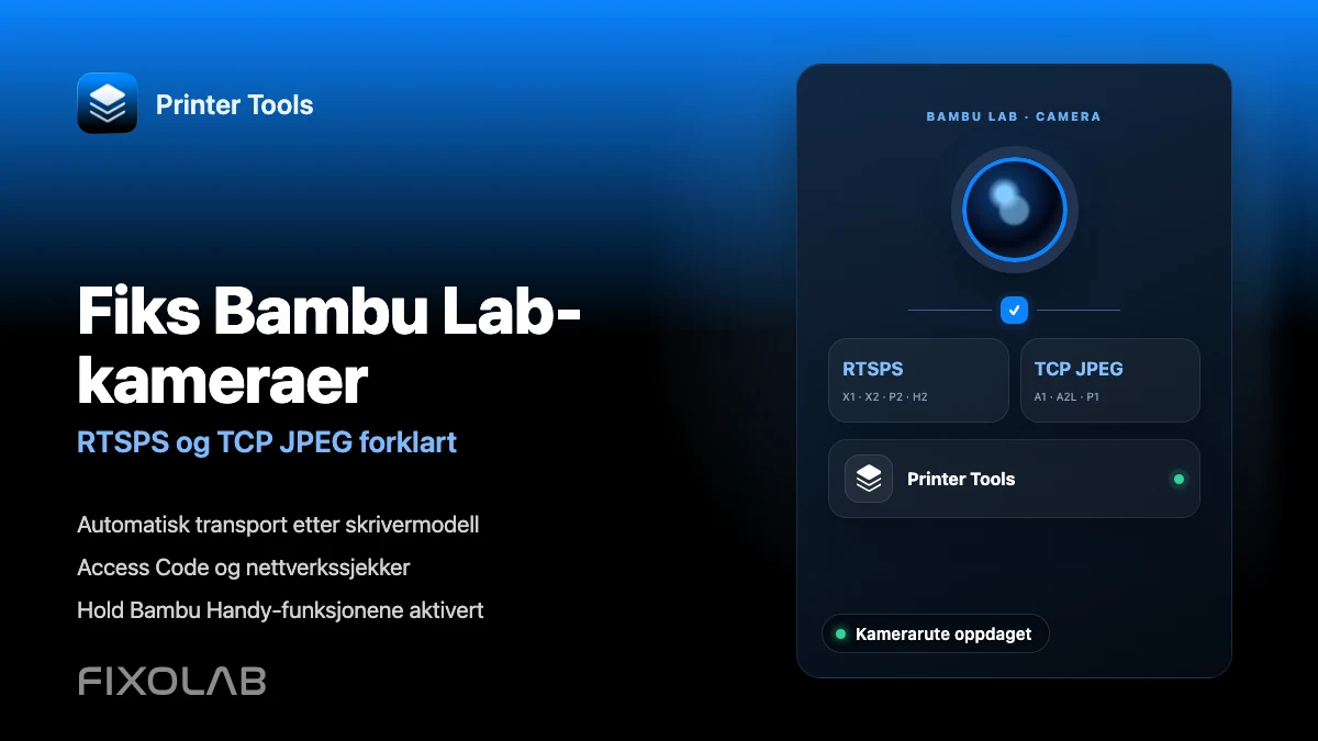 Hvordan fikser du Bambu Lab-kameraproblemer med RTSPS og TCP JPEG Hvordan fikser du Bambu Lab-kameraproblemer med RTSPS og TCP JPEG