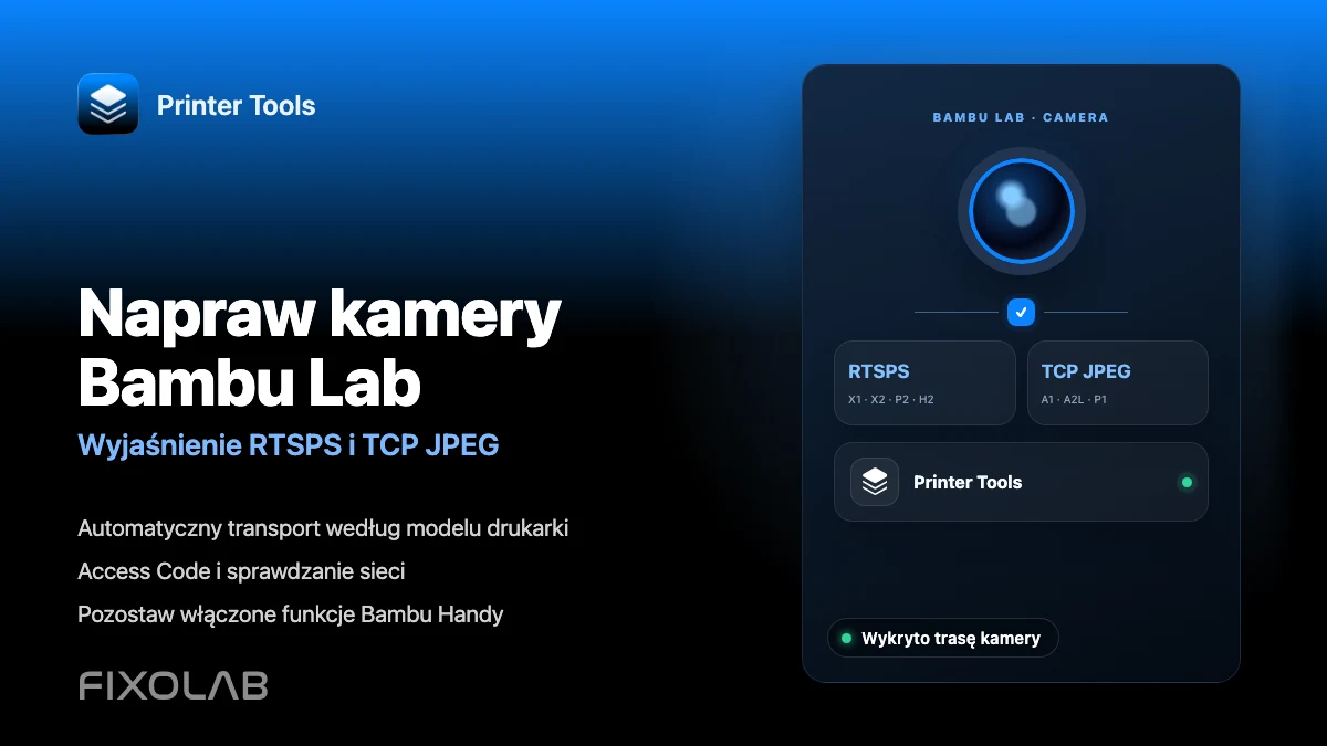 Jak rozwiązać problemy z kamerą Bambu Lab za pomocą RTSPS i TCP JPEG Jak rozwiązać problemy z kamerą Bambu Lab za pomocą RTSPS i TCP JPEG