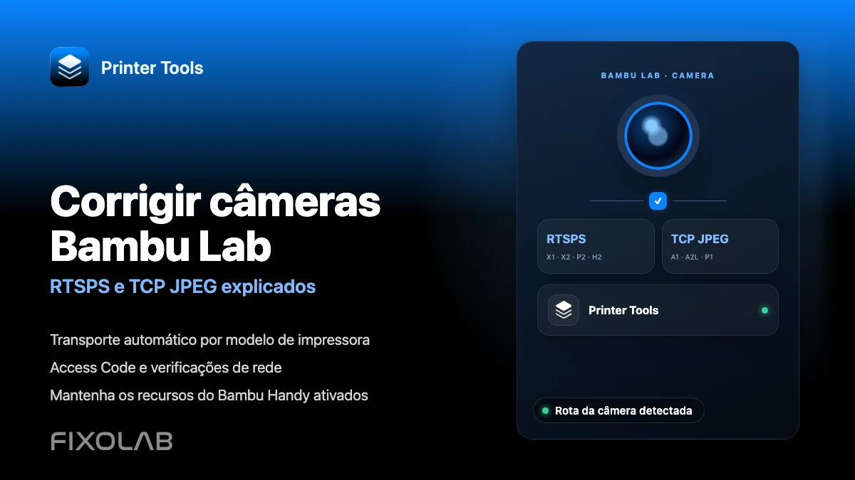 Como corrigir problemas de câmera Bambu Lab com RTSPS e TCP JPEG Como corrigir problemas de câmera Bambu Lab com RTSPS e TCP JPEG
