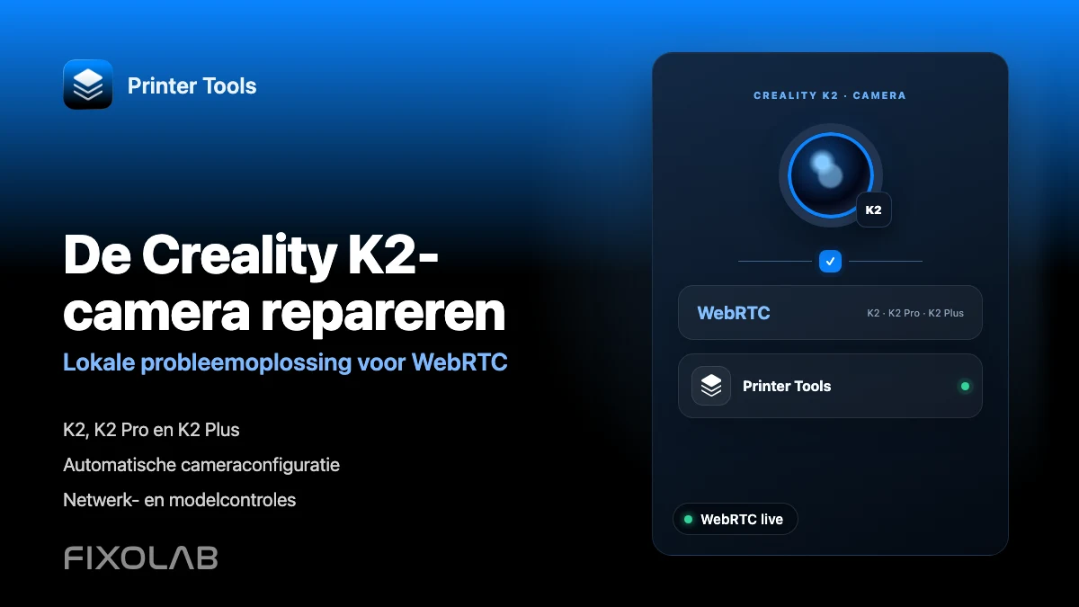 De Creality K2-camera repareren met WebRTC op uw lokale netwerk