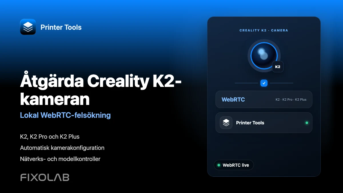 Hur du fixar Creality K2-kameran med WebRTC på ditt lokala nätverk Hur du fixar Creality K2-kameran med WebRTC på ditt lokala nätverk
