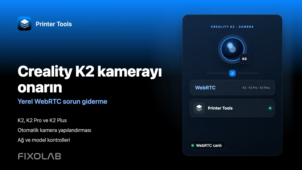 Creality K2 kamerayı yerel ağınızda WebRTC ile nasıl düzeltebilirsiniz? Creality K2 kamerayı yerel ağınızda WebRTC ile nasıl düzeltebilirsiniz?