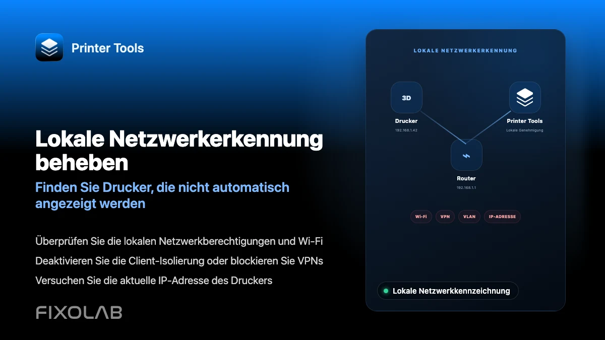 Probleme bei der lokalen Netzwerkerkennung in Printer Tools beheben Probleme bei der lokalen Netzwerkerkennung in Printer Tools beheben